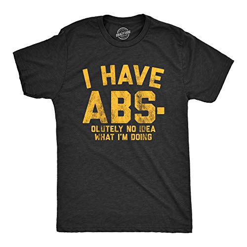 Mens I Have Abs-olutely No Idea What I'm Doing Tshirt Funny Workout Fitness Graphic Tee Mens Funny T Shirts Funny Fitness T Shirt Novelty Tees for Men Black XL