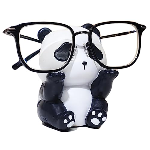 JARPSIRY Cute Panda Glasses Display Stand for Nightstand, Funny Animal Decorative Eyeglass Sunglass Holder, Home Office Desk Decoration Gift