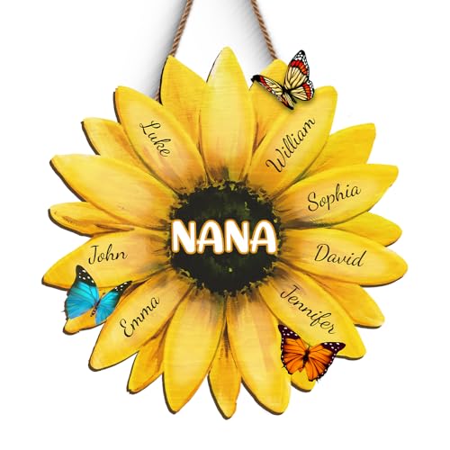 Pawfect House Mothers Day Gifts for Grandma, Mom, Sunflower Door Decor Personalized Grandma Gifts From Granddaughter, Grandson, Grandma Birthday Gifts, Best Mom Ever Gifts, Gigi Gifts, Nana Gifts