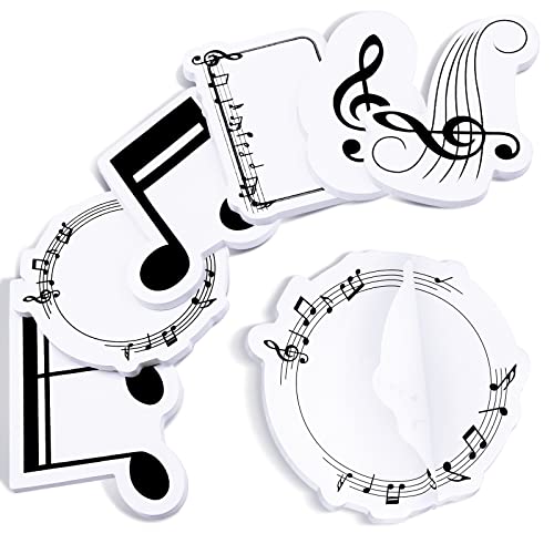 Nezyo Music Themed Sticky Notes Funny Sticky Note Pads Fun Sticky Notes Choir Gift for Music Teacher Appreciation Musical Notes Message Reminder Pads for Office School Supplies(12 Pads)