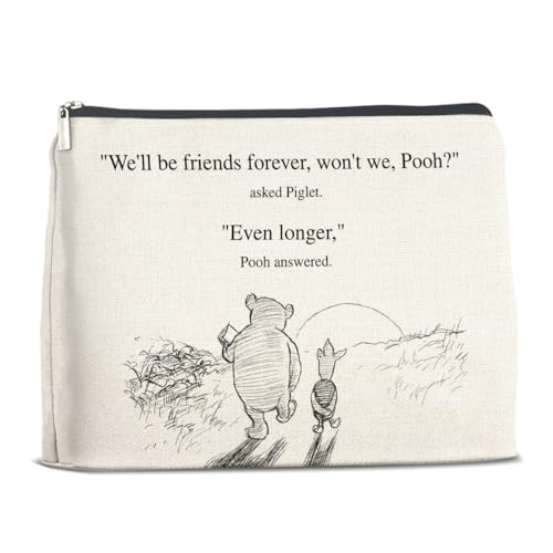 YeleY Friendship Gifts for Women Friends, Gifts for Best Friends Women, Winnie the Pooh Gifts for Women Girls Classic Winnie the Pooh Makeup Bag Pooh Bear Cosmetic Bag