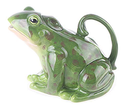 Blue Sky Ceramics Green Frog Teapot, 8', Multi