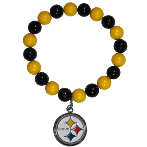 NFL Siskiyou Sports Womens Pittsburgh Steelers Fan Bead Bracelet One Size Team Color