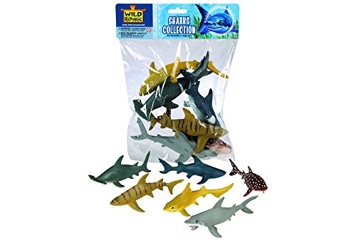 Wild Republic Shark Polybag, Educational Toys, Kids Gifts, Aquatic, Zoo Animals, Shark Toys, 6-Pieces
