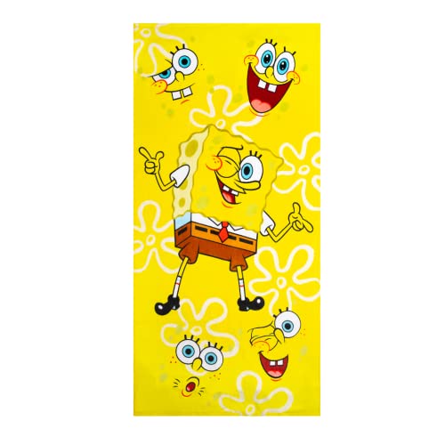 Franco Collectibles Spongebob Squarepants Super Soft Cotton Bath/Pool/Beach Towel, 60 in x 30 in, (Official) Niceklodeon Product