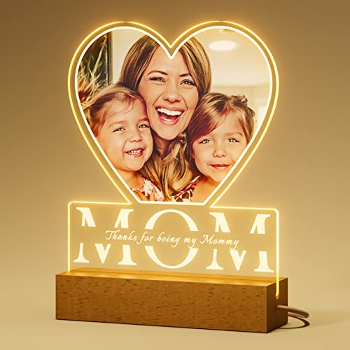 Gifts for Mom Personalized - Custom Night Light with Photos Text, Mothers Day Gifts from Daughter Son, Mom Gifts from Husband, Mother Gifts for Wife Grandma Nana for Mothers Day Birthday Xmas