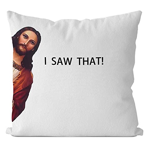 IWXYI Funny Couch Pillow,I Saw That Pillow Cover 18x18,I Saw That Cushion Pillow Case Home Decoration,Funny Sayings Decorative Pillow Case for Home Decor,Funny Gift for Women Men Friend