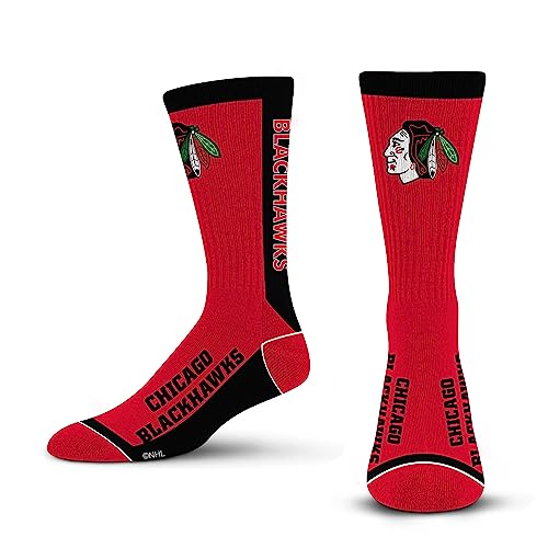 For Bare Feet NHL CHICAGO BLACKHAWKS MVP Crew Sock Team Color Large