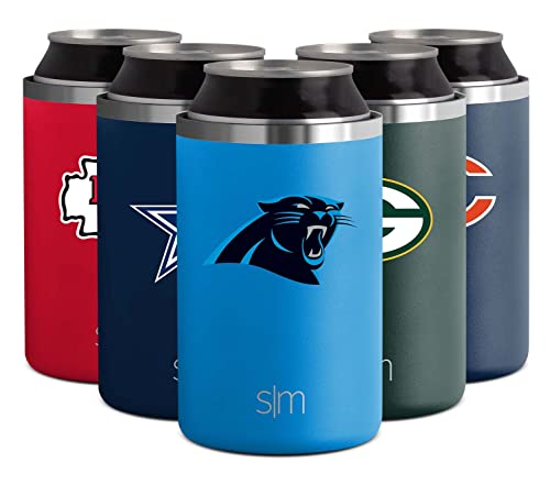 Simple Modern Officially Licensed NFL Carolina Panthers Gifts for Men, Women, Dads, Fathers Day | Insulated Ranger Can Cooler for Standard 12oz Cans - Beer, Seltzer, and Soda