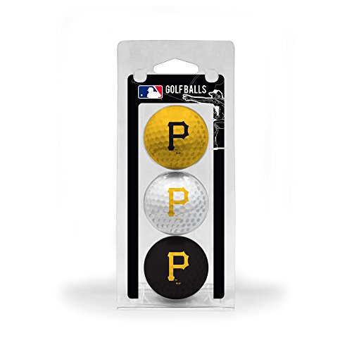 Team Golf MLB Pittsburgh Pirates 3 Golf Ball Pack Regulation Size Golf Balls, 3 Pack, Full Color Durable Team Imprint