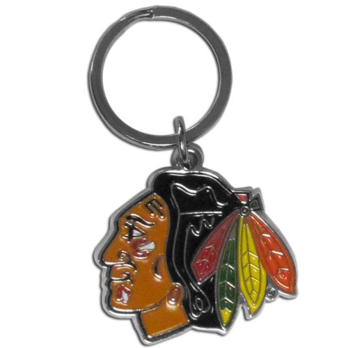 NHL Siskiyou Sports Fan Shop Chicago Blackhawks Chrome & Enameled Key Chain One Size Team Colors