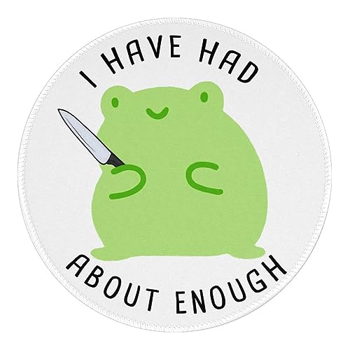 Funny Frog Round Mouse Pad Cute Small Mousepad for Laptop Wireless Mouse Office Computer Mouse Pads for Desk Non-Slip Rubber Base Mouse Pad, 7.9×7.9 in, Cute Frog