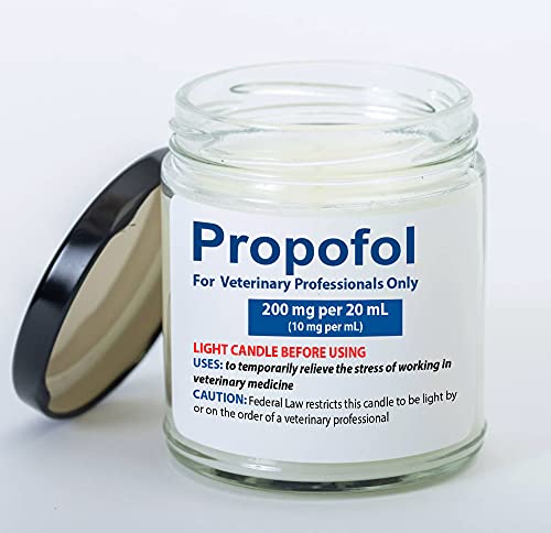 TBP Veterinary Life Vanilla Candle Propofol for Professionals Only Thank You Gifts Vet Tech Veterinarian Assistant Nurse, Funny Gift Men Women On Birthday Christmas Ivory