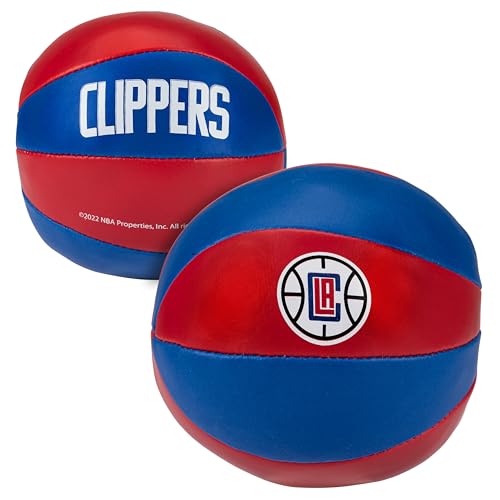Franklin Sports NBA Los Angeles Clippers Toy Basketballs - 2 Pack of Kids Soft Mini Basketballs for Over The Door + Indoor Hoops - NBA Fan Shop Kids Soft Toy Basketballs - (2) Mini Balls Included
