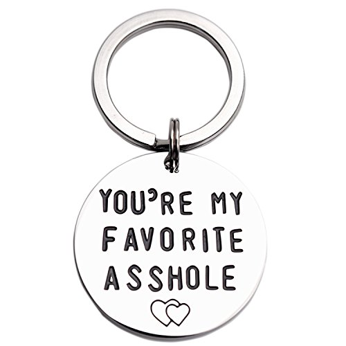 LParkin You're My Favorite Asshole Keychain Funny Man Valentines Day for Husband Boyfriend Gifts