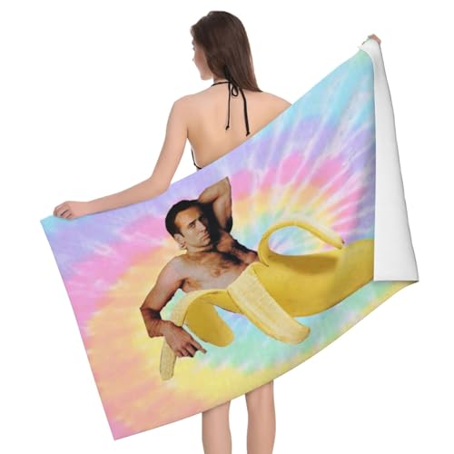 Phosinkia Banana 32x52 Inch Super Soft Plush Beach Towel Pool Quick-Drying Absorbent Bath Towels for Women Men Pool Travel Swim