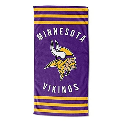 Northwest NFL Minnesota Vikings Unisex-Adult Beach Towel, Cotton-Polyester Blend, 30' x 60', Stripes