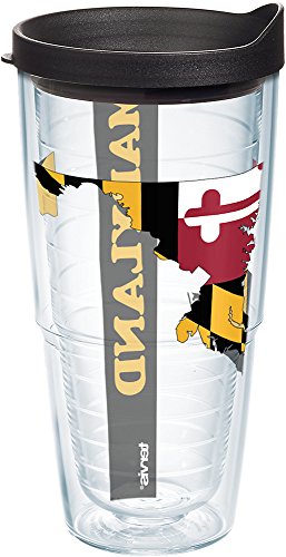 Tervis Maryland State Flag Made in USA Double Walled Insulated Tumbler, 1 Count (Pack of 1), Clear
