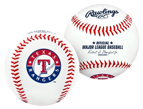 Rawlings MLB Texas Rangers Team Logo Baseball, White, 1