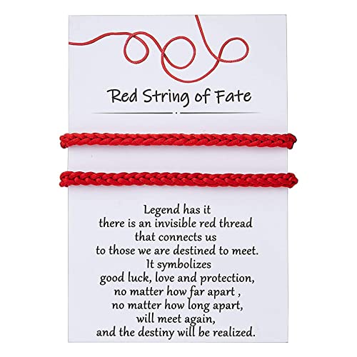 Desimtion Couples Gifts for Him Boyfriend, Matching Couples Bracelets Gifts Ideas for Girlfriend Her Red String of Fate Bracelets Long Distance Relationship Gifts
