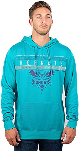 Ultra Game NBA Charlotte Hornets Men's Fleece Hoodie Pullover Sweatshirt Poly Midtown, Team Color, Small