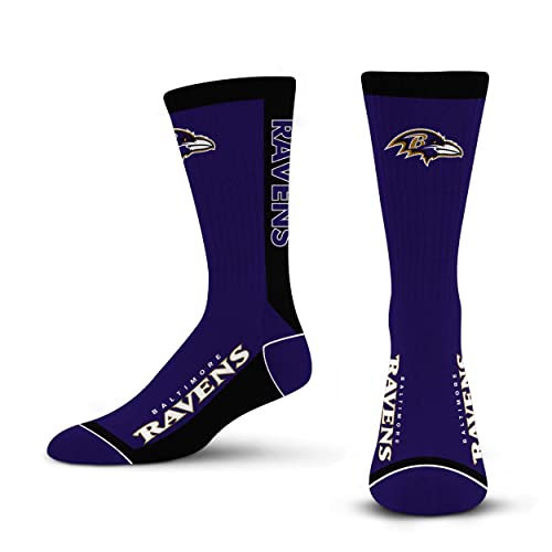 For Bare Feet NFL BALTIMORE RAVENS MVP Crew Sock Team Color Large