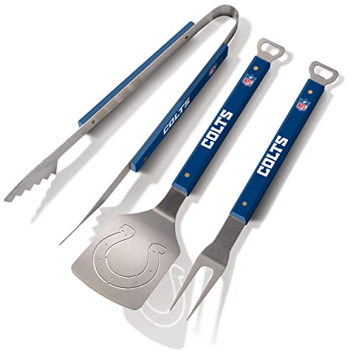 YouTheFan NFL Indianapolis Colts Spirit Series 3-Piece BBQ Set Stainless Steel, 22' x 9'