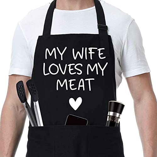 Fairy's Gift Funny Husband Apron - Men's Naughty Anniversary, Fathers Day, Birthday Gifts for Husband - Naughty Gifts for Him, Husband Gifts from Wife - Best Husband Anniversary, Manly Gifts for Men