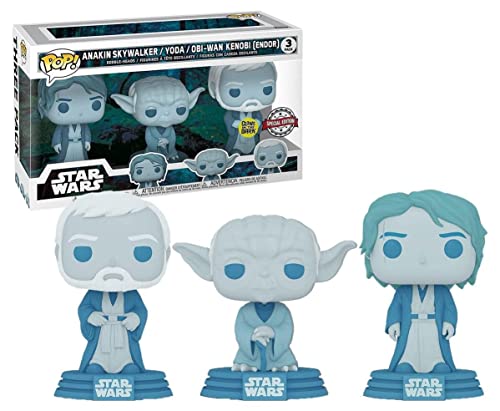 Funko Pop! Star Wars: Across The Galaxy - Force Ghost 3 Pack, Anakin, Yoda, OBI-Wan, Amazon Exclusive