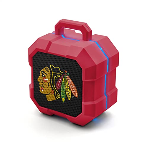 NHL Chicago Blackhawks ShockBox LED Wireless Bluetooth Speaker, Team Color