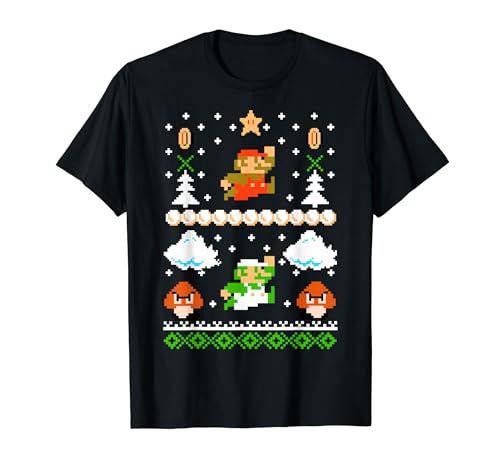 Super Mario Mario Goomba Ugly Christmas Sweater T-Shirt T-Shirt