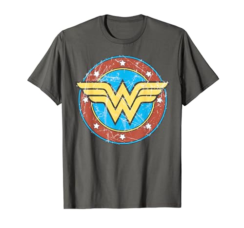 DC Wonder Woman Logo Circle Distressed T-Shirt