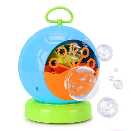 Bubble Machine for Kids, Automatic Bubble Maker, Durable and Portable Automatic 3000+ Bubble Machine for Christmas, Parties, Suitable for Indoor and Outdoor,Blue Fansteck