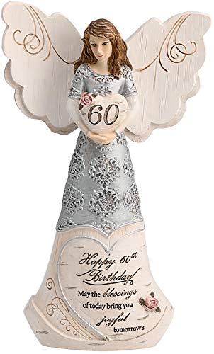 Pavilion Gift Company 82415 Elements Angels-Happy 60th Birthday May The Blessings of Today Bring You Joyful Tomorrows, Melange