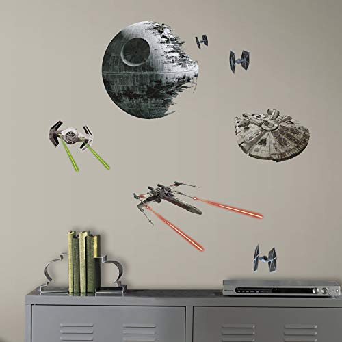 RoomMates Star Wars Death Star Tie Fighter & X-Wing Peel and Stick Wall Decals by RoomMates, RMK3012SCS