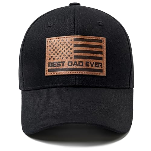 68LDROOTER Best Dad Ever American Flag Hat, Dad Hat Fathers Day Birthday Gifts for Dad Papa from Daughter Son Trucker Black Cap