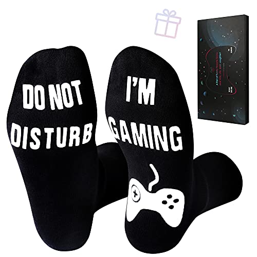 Do Not Disturb I'm Gaming Socks,Birthday Gifts for Boys, Gamer Gift for Men,Gaming Socks for Boyfriend,Teen Boy,Him,Dad