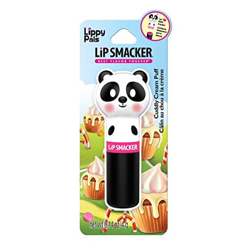 Lip Smacker Lippy Pals, Flavored Moisturizing & Smoothing Soft Shine Lip Balm, Hydrating & Protecting Fun Tasty Flavors ,Cruelty-Free & Vegan - Cuddly Cream Puff