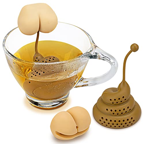 Noviko 2 Pieces Funny Tea Infuser for White Elephant Gift,Silicone Tea Infusers for Loose Tea