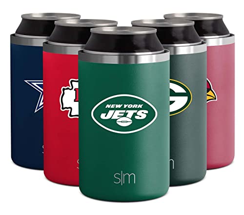 Simple Modern Officially Licensed NFL New York Jets Gifts for Men, Women, Dads, Fathers Day | Insulated Ranger Can Cooler for Standard 12oz Cans - Beer, Seltzer, and Soda