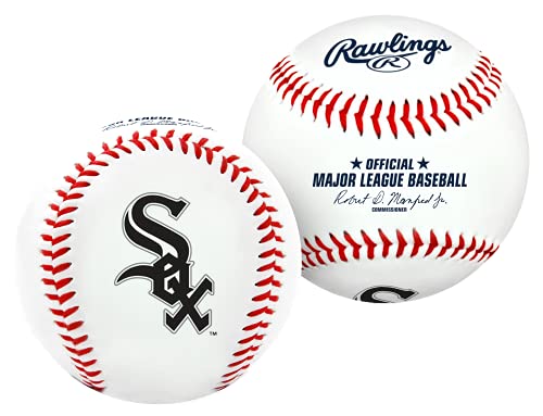 Rawlings 1240029121 MLB Chicago White Sox Team Logo Baseball, Official, White