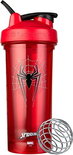 BlenderBottle Marvel Shaker Bottle Pro Series Perfect for Protein Shakes and Pre Workout, 28-Ounce, Spider-Man Web