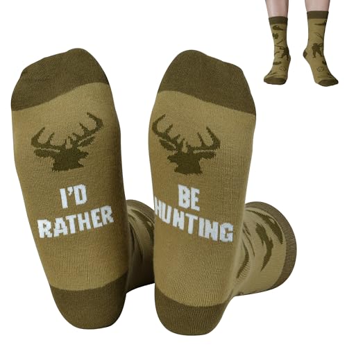Nucinzua Fathers Day Socks Gifts for Men, Birthday Gifts for Men,Dad Gifts,I'd Rather Be Hunting Socks, Funny Gifts for Him,Grandpa