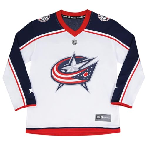Fanatics Youth Columbus Blue Jackets Away Replica Jersey NHL Licensed Hockey Jersey Size S/M Ages 8-12 Years