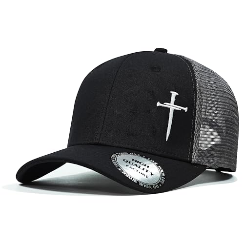 Christian Hats for Men Women,Jesus 3 Nail Cross Hat Christian Religious Gifts for Birthday/Christmas