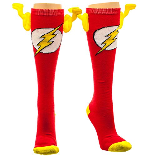 DC Comics The Flash Knee High Socks with Lightning Bolts for Women