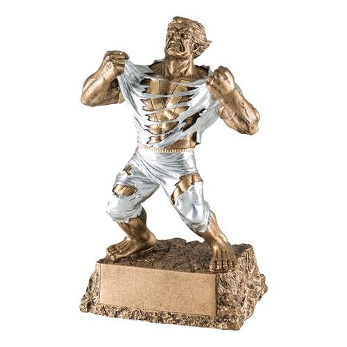 Decade Awards Monster Victory Trophy - 6.75 Inch Tall | Triumphant Beast Award | Victorious Champion Hulk Award for Sports or Academic Events, 1st Place Winners – Engraved Plate on Request