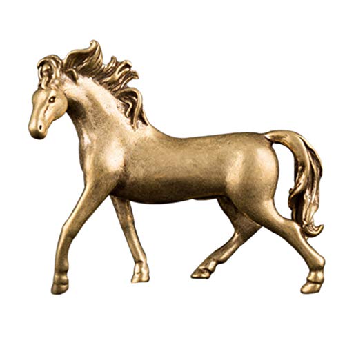 NUOBESTY Brass Horse Figurine Design Chinese Zodiac Horse Fengshui Pendant Figurines Statues and Sculptures Home Decor