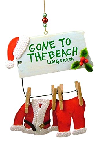 Cape Shore Santa Gone to The Beach Christmas Ornament,Metal (Regular)