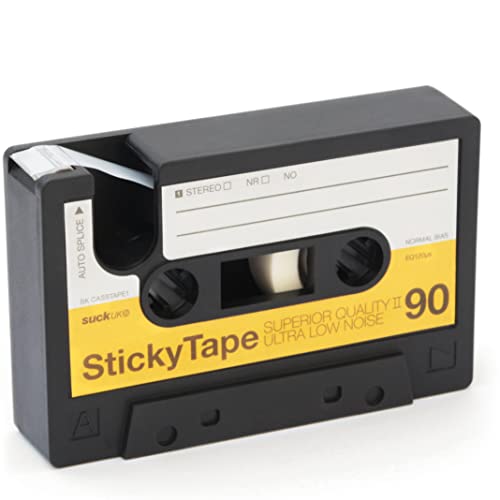 Suck UK Cassette Tape Dispenser | Retro Office Supplies & Desk Accessories | Customizable Office Desk Accessories | Tape Dispensers for Vintage Office Decor | Novelty Tape Holder |